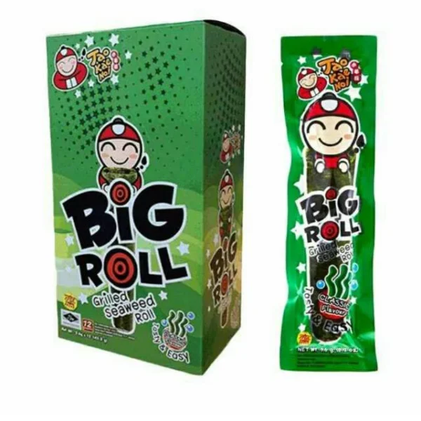 Tao Kae Noi Big roll Grilled Seaweed Thailand Snacks (1 Box - 12pcs + 1pcs X 3g) Classic